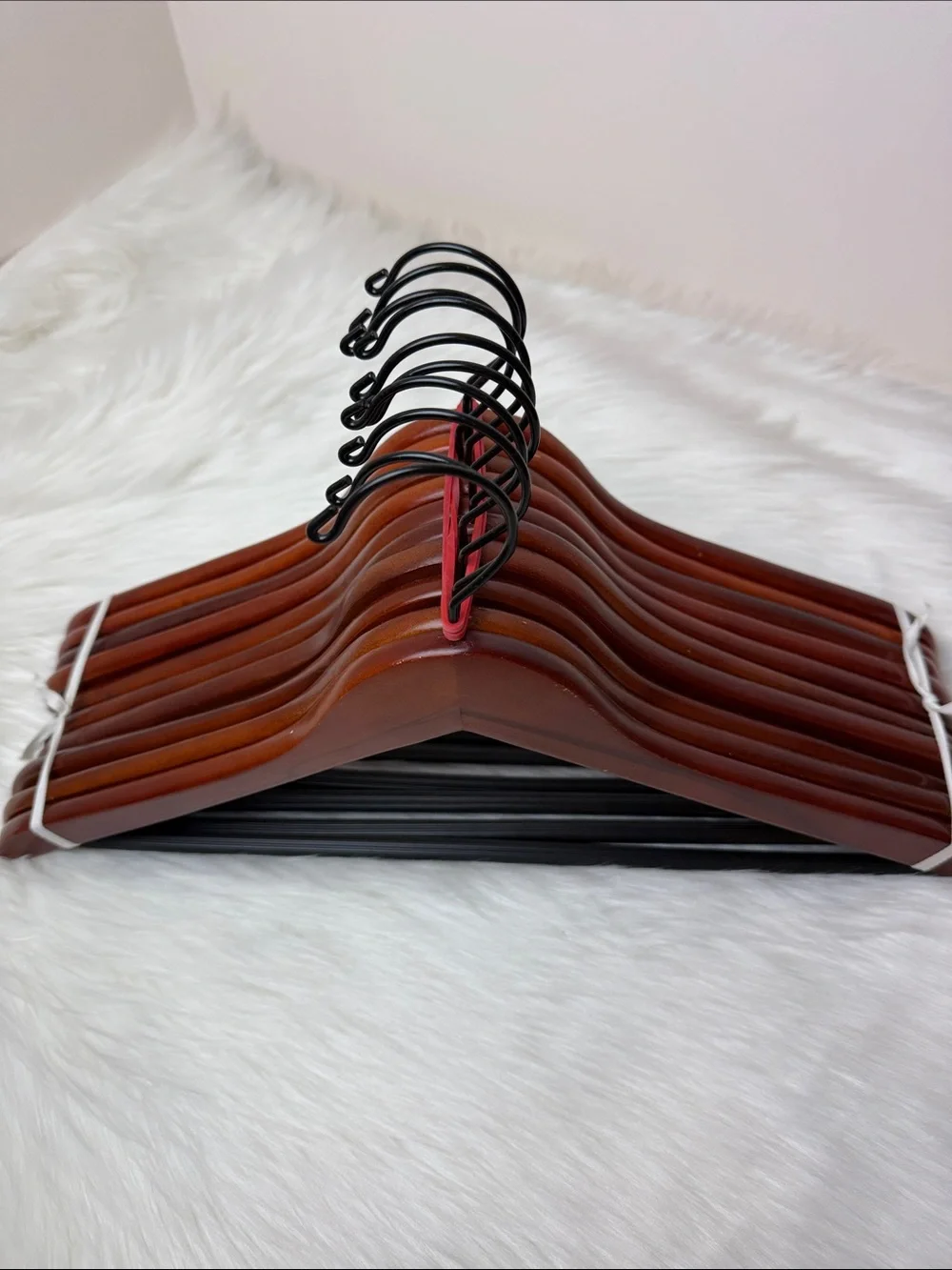 Brookstone Premium Wooden Suit Hangers in Mahogany - Set of 10